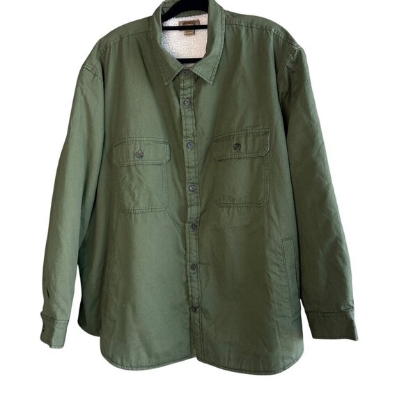 Foundry Green Sherpa Fleece Lined Shacket Jacket Shirt Size 4X - Picture 1 of 6